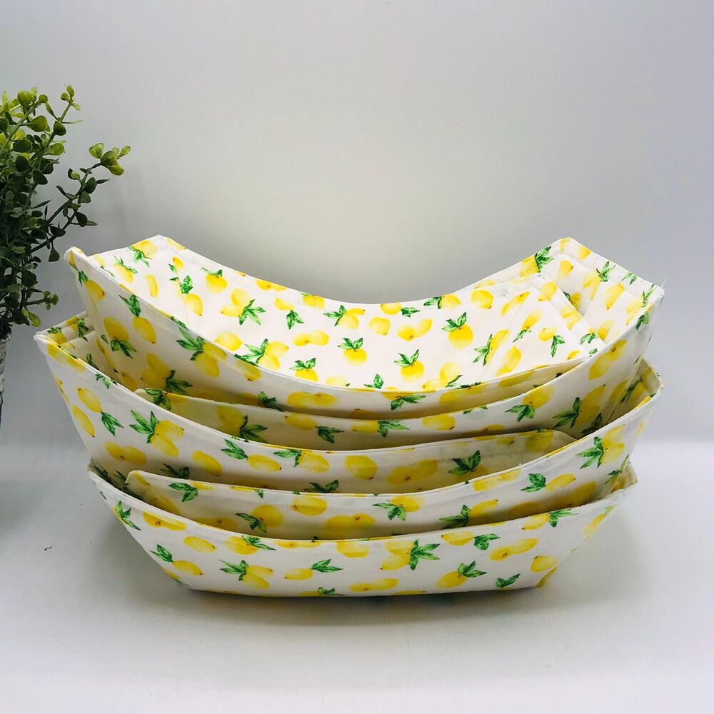 Microwave Takeout Container Cozy: Reversible, Cheerful Yellow Lemon Print - Picture 3 of 4